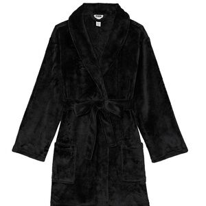 NWT Victoria's Secret Black Fluffy Robe Size: XL